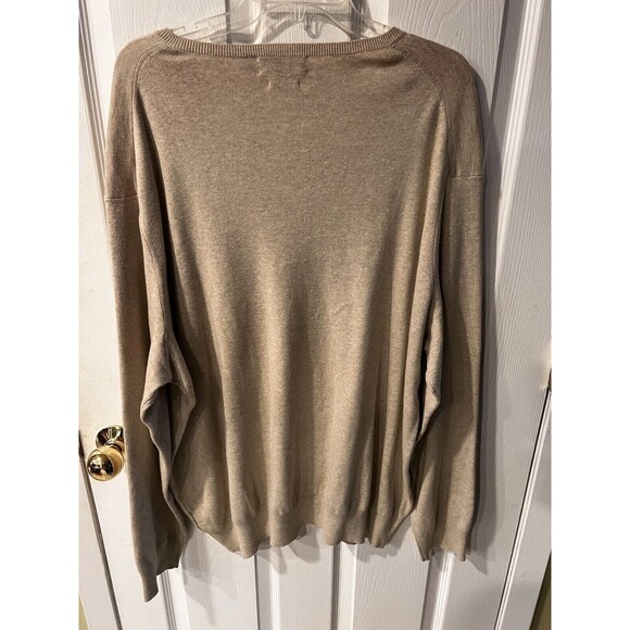 Polo Ralph Lauren Sweater Mens 2XL Beige V-Neck Pima Cotton Pullover Golf Preppy - Picture 6 of 7